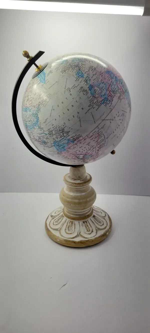 World Time Desk Top World Globe With Wood Stand
